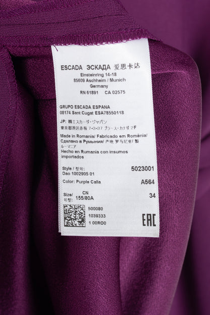 Escada AW17 Runway Dao Purple Calla Crepe Belted Dress