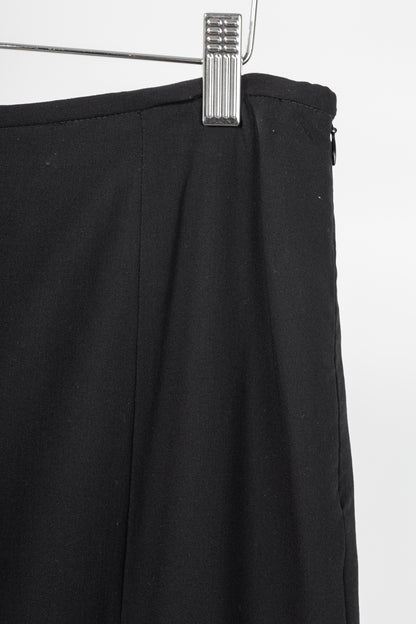 Escada Black Wool-Crepe Fringe-Hem Pencil Skirt