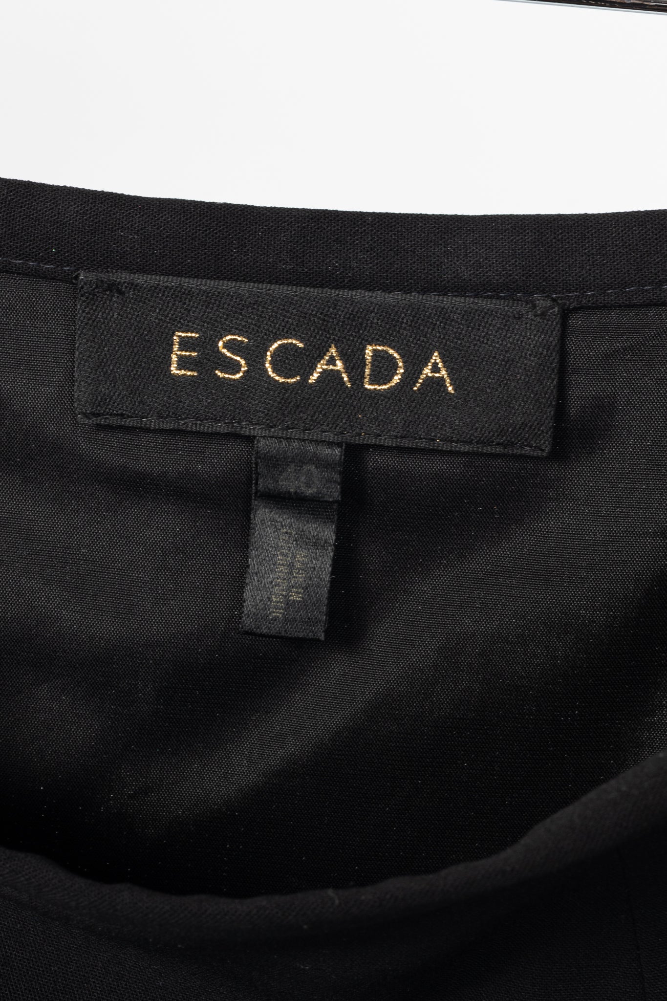 Escada Black Wool-Crepe Fringe-Hem Pencil Skirt