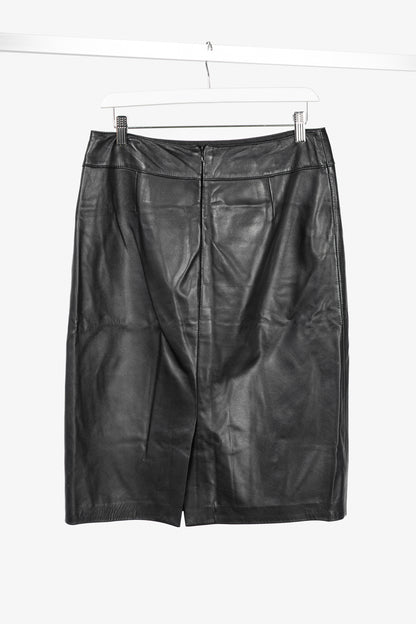 Escada Black Lamb-Leather Pencil Skirt