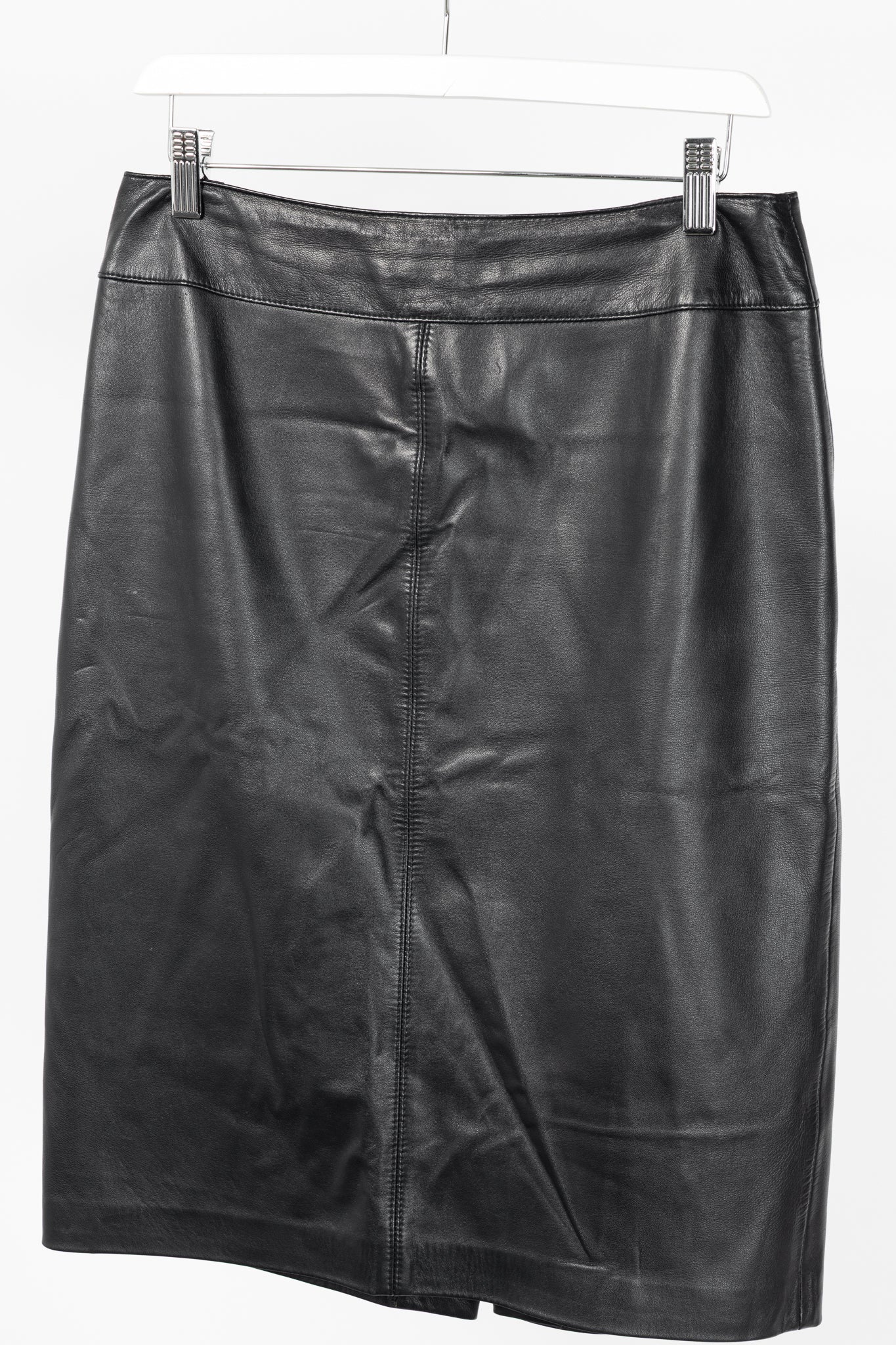 Escada Black Lamb-Leather Pencil Skirt