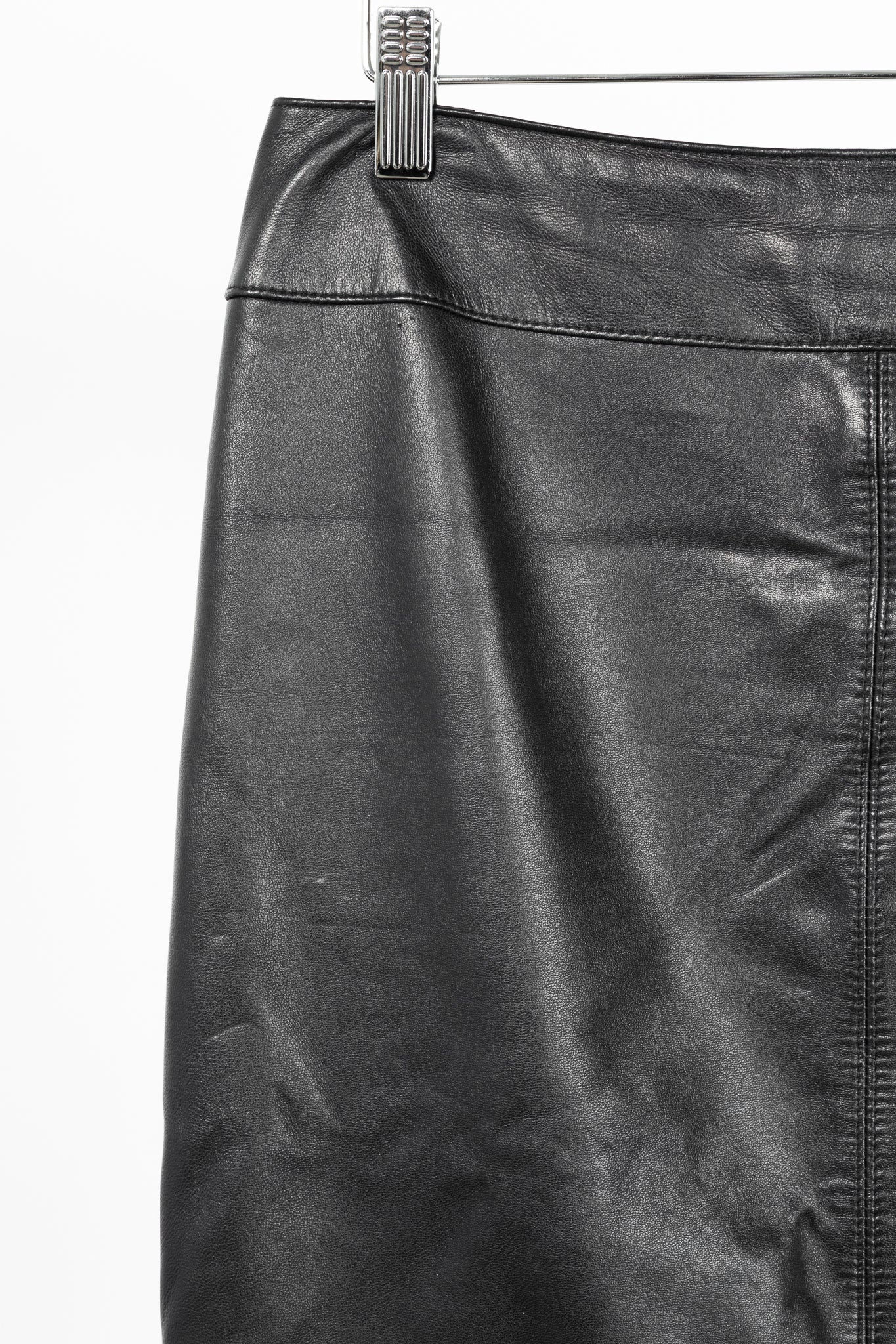 Escada Black Lamb-Leather Pencil Skirt