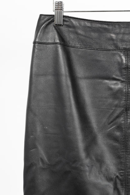Escada Black Lamb-Leather Pencil Skirt