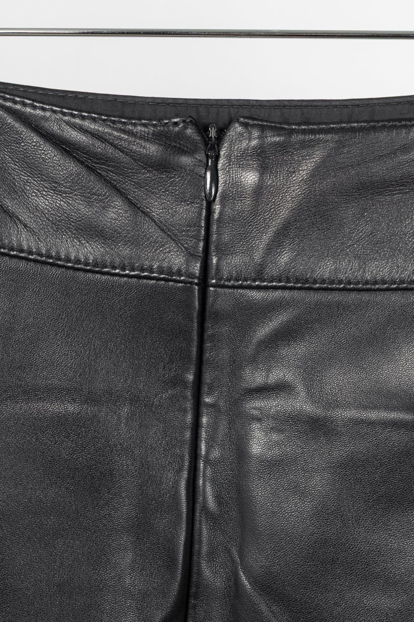 Escada Black Lamb-Leather Pencil Skirt