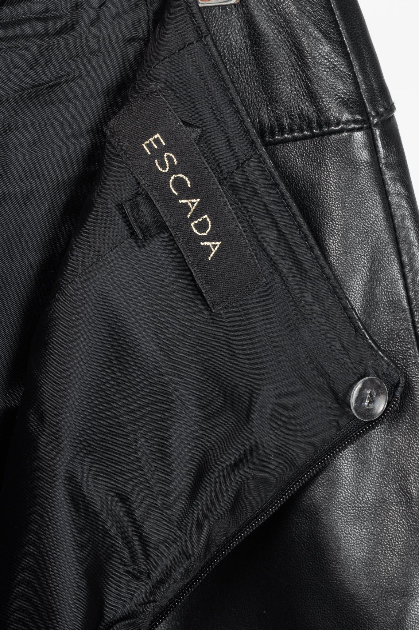 Escada Black Lamb-Leather Pencil Skirt