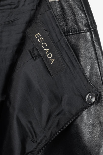 Escada Black Lamb-Leather Pencil Skirt