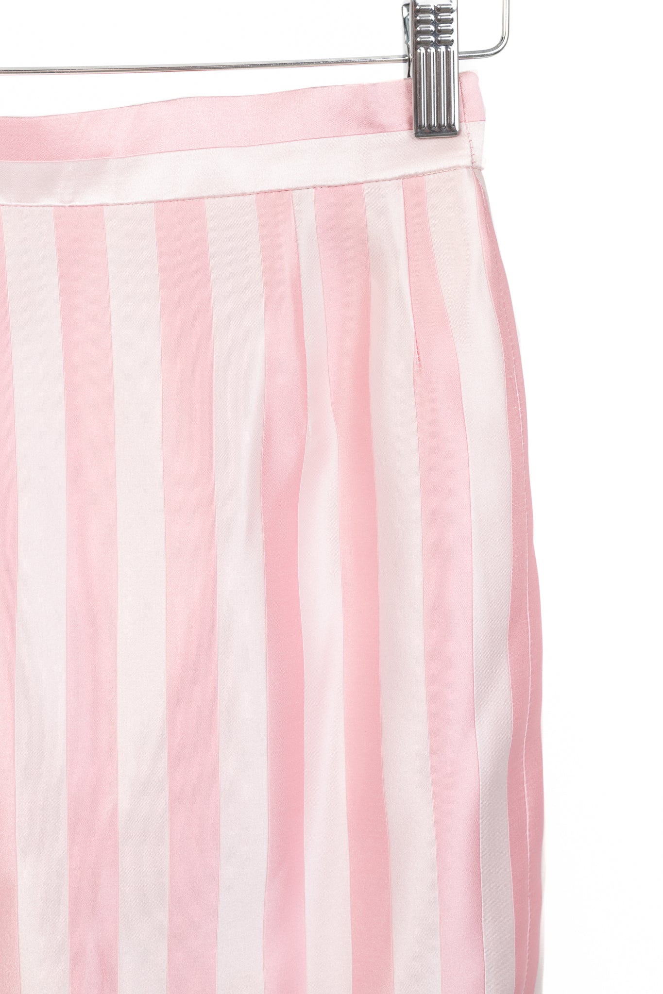 Escada Couture Pink-Striped Silk-Satin Pencil Skirt