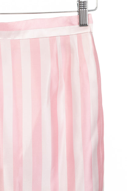 Escada Couture Pink-Striped Silk-Satin Pencil Skirt