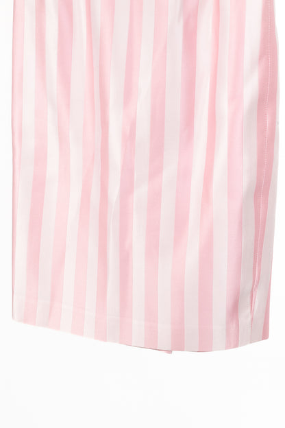 Escada Couture Pink-Striped Silk-Satin Pencil Skirt