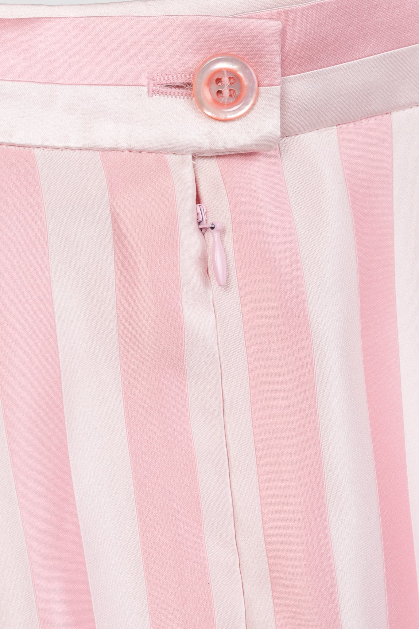 Escada Couture Pink-Striped Silk-Satin Pencil Skirt