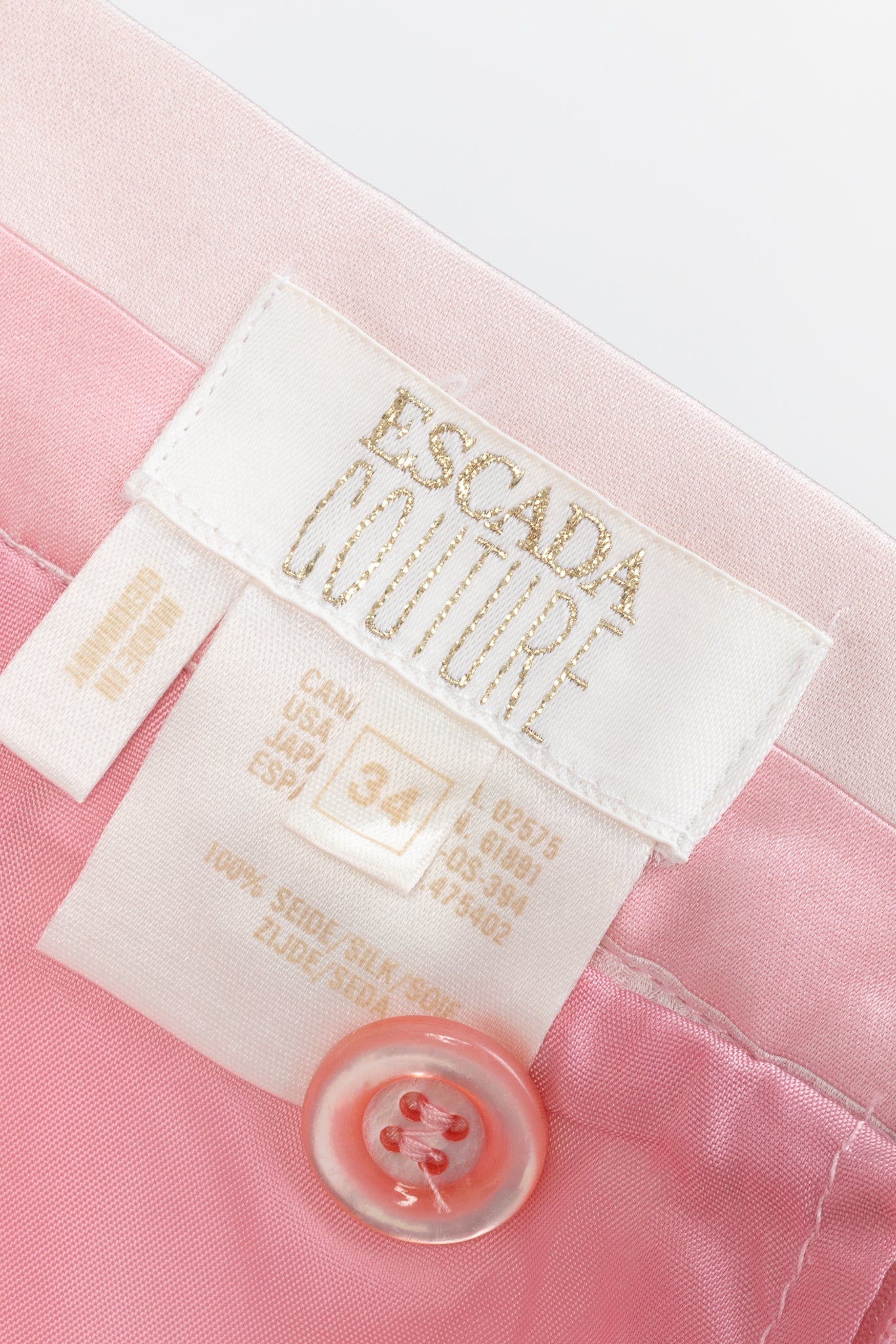 Escada Couture Pink-Striped Silk-Satin Pencil Skirt