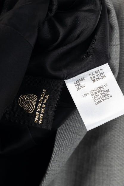 Escada Grey Wool Contrast-Piping Zip Blazer