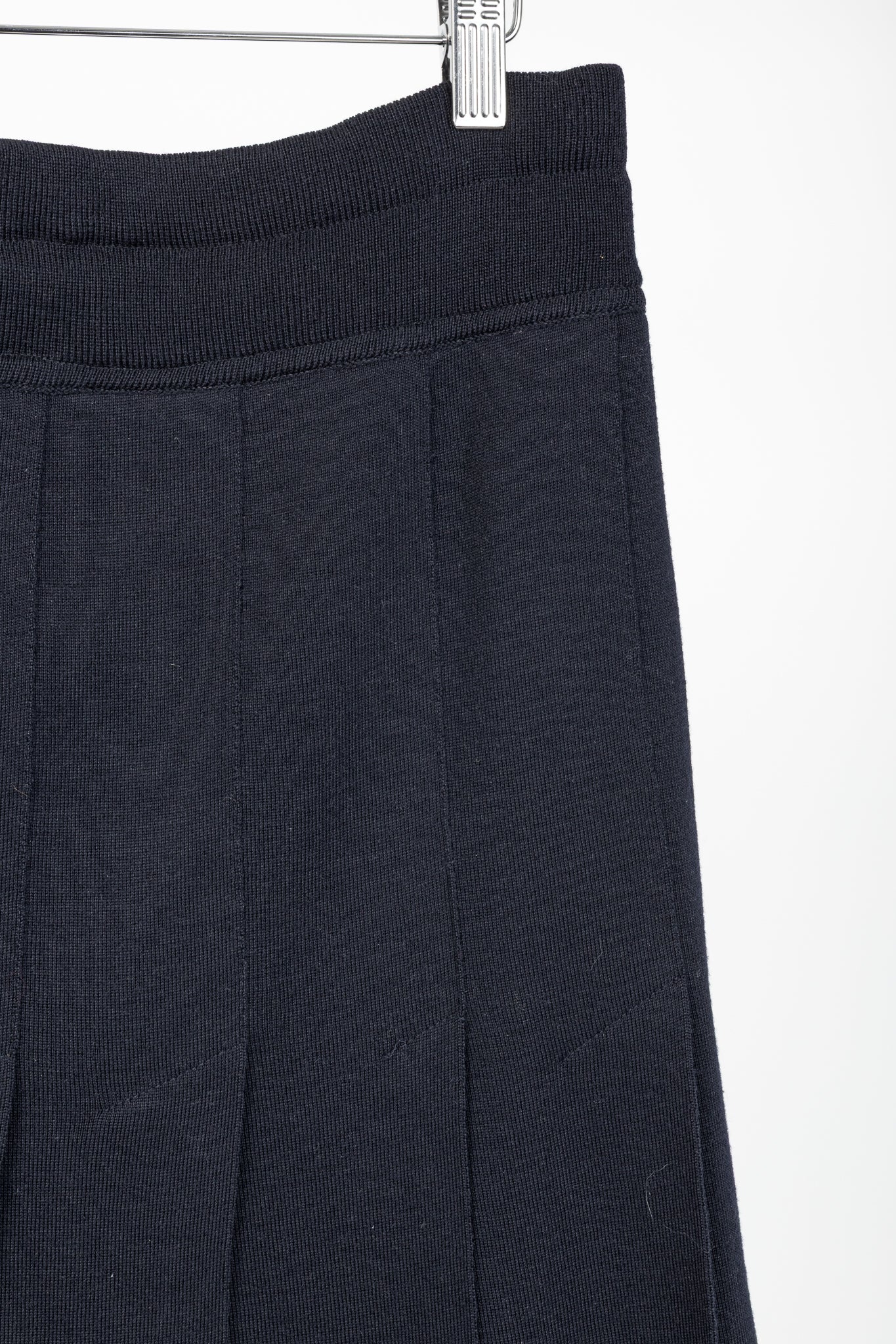 Escada by Margaretha Ley Navy Wool-Knit Piped Sweater & Skirt Set
