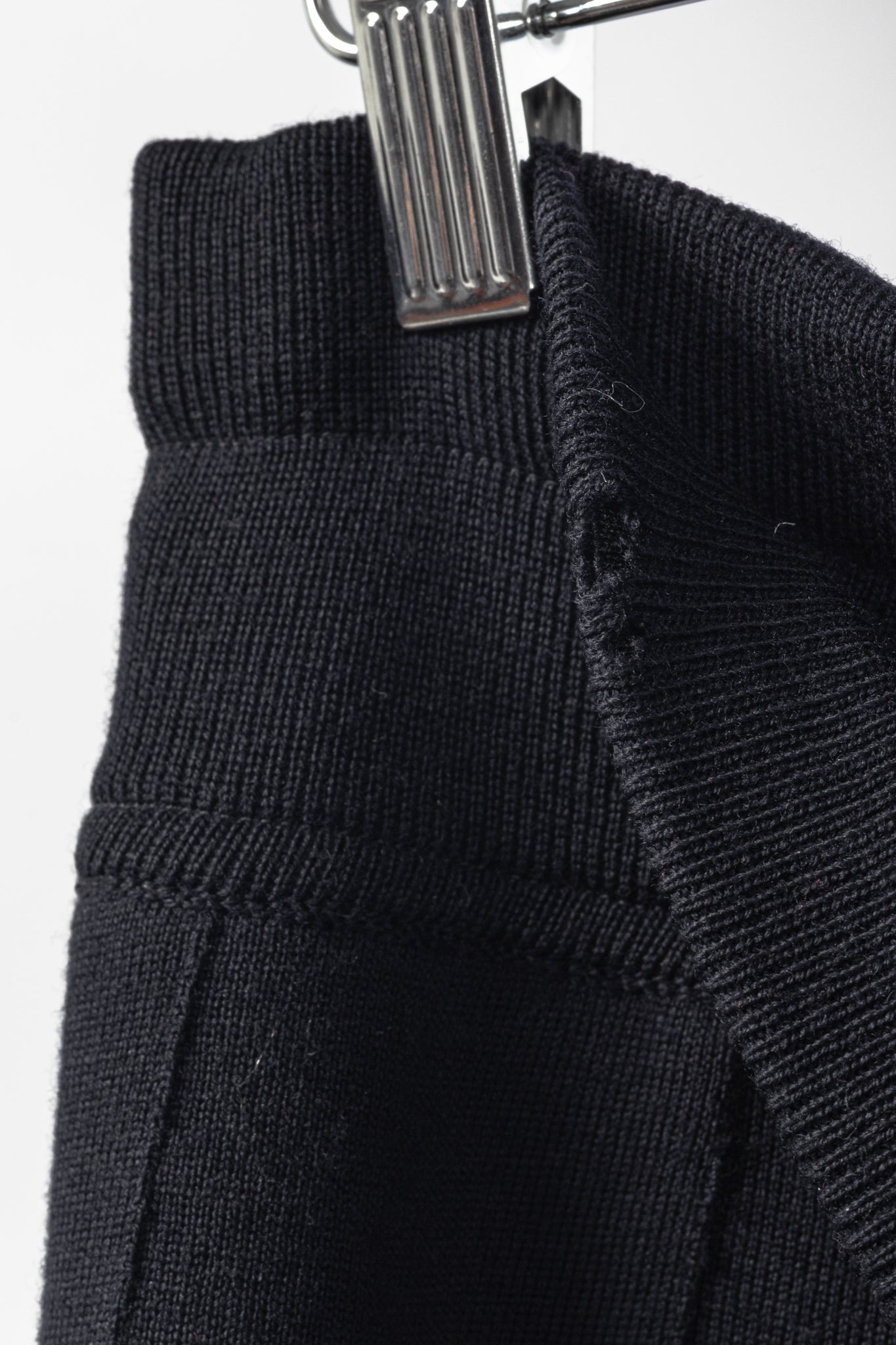 Escada by Margaretha Ley Navy Wool-Knit Piped Sweater & Skirt Set