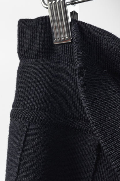 Escada by Margaretha Ley Navy Wool-Knit Piped Sweater & Skirt Set