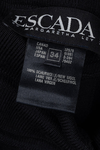 Escada by Margaretha Ley Navy Wool-Knit Piped Sweater & Skirt Set