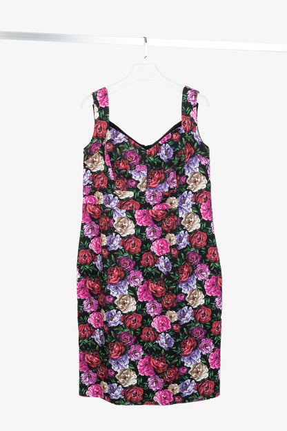 Escada Dinavia Fantasy Cotton Floral Sleeveless Dress