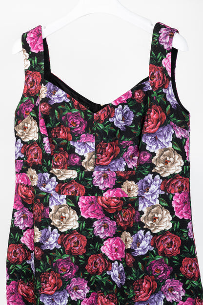 Escada Dinavia Fantasy Cotton Floral Sleeveless Dress