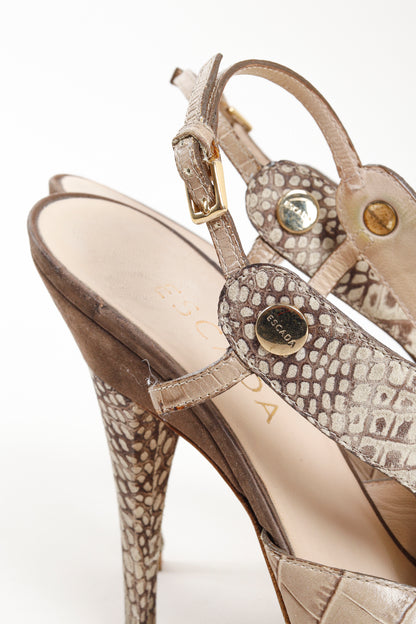 Escada SS/11 Embossed Leather Faux Croc Skin Pumps