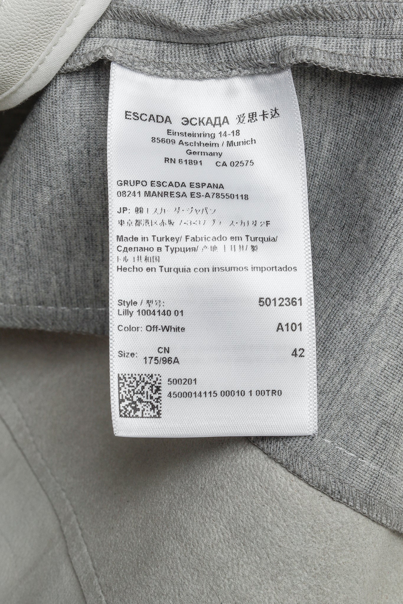 Escada Lilly Off-White Croc-Embossed Leather Panelled Jacket
