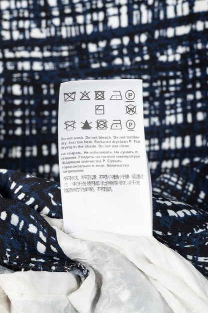 Escada Divatu "Open Miscellaneous" Navy Plaid Crepe Mini Dress