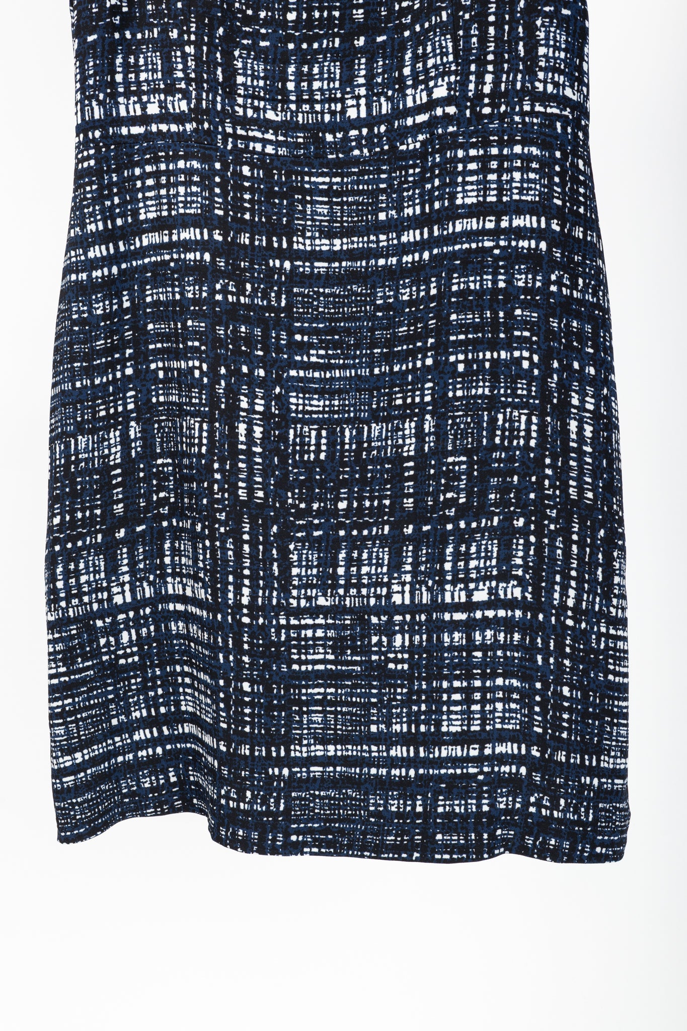 Escada Divatu "Open Miscellaneous" Navy Plaid Crepe Mini Dress