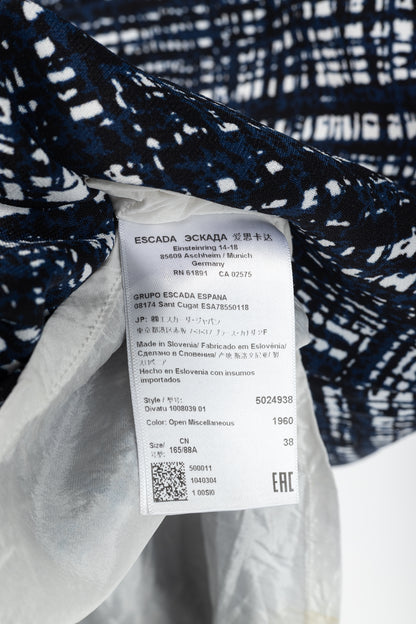 Escada Divatu "Open Miscellaneous" Navy Plaid Crepe Mini Dress