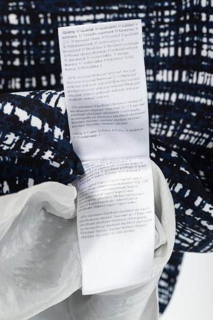 Escada Divatu "Open Miscellaneous" Navy Plaid Crepe Mini Dress