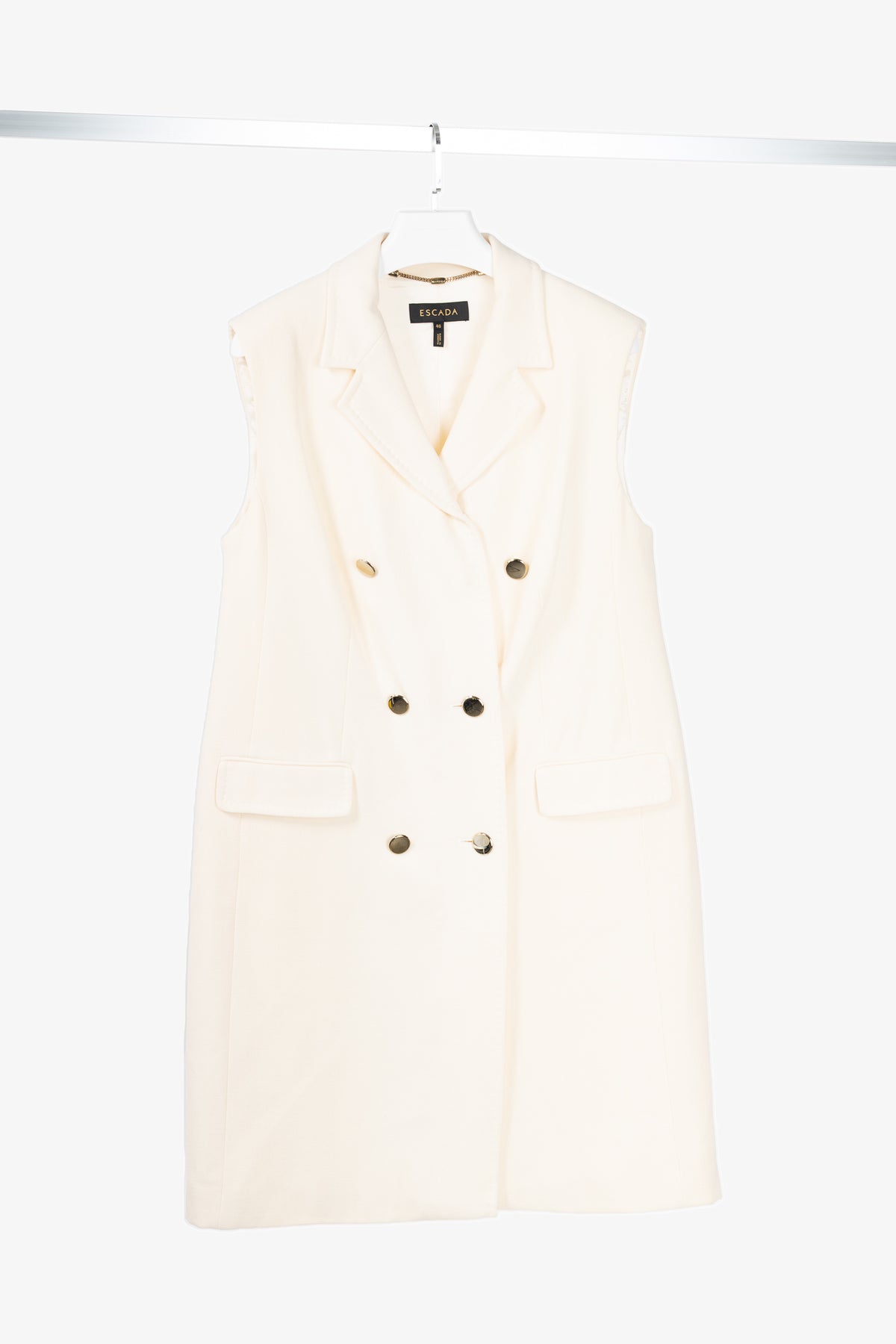 Escada Belliva Off-White Wool-Crepe Double-Breasted Waistcoat
