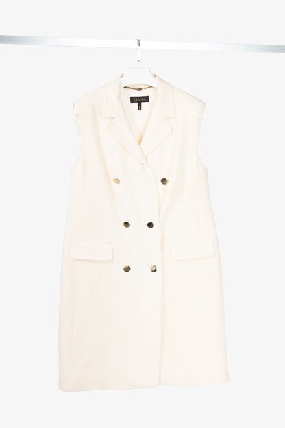 Escada Belliva Off-White Wool-Crepe Double-Breasted Waistcoat