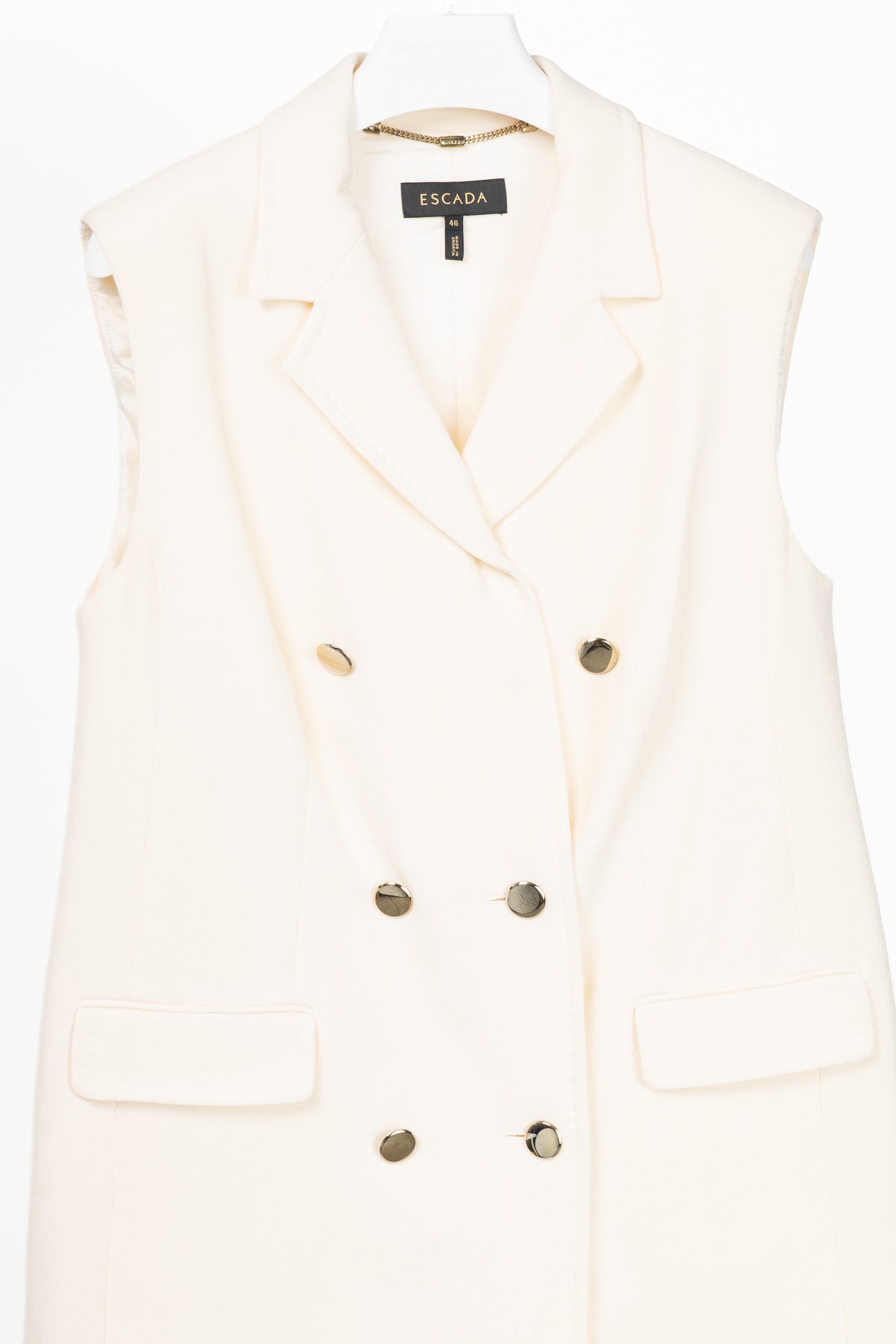 Escada Belliva Off-White Wool-Crepe Double-Breasted Waistcoat