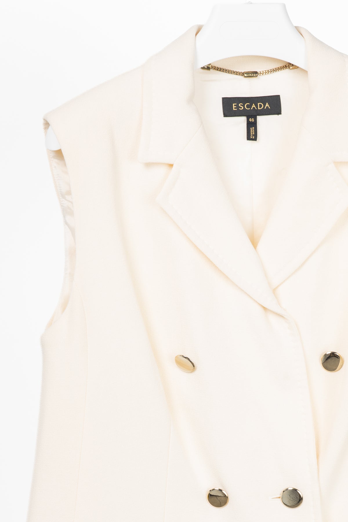 Escada Belliva Off-White Wool-Crepe Double-Breasted Waistcoat