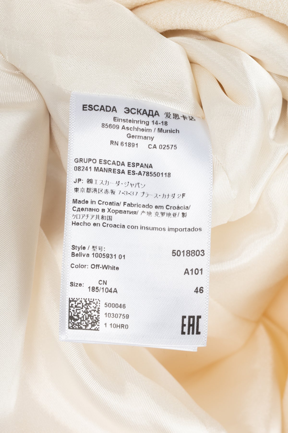 Escada Belliva Off-White Wool-Crepe Double-Breasted Waistcoat