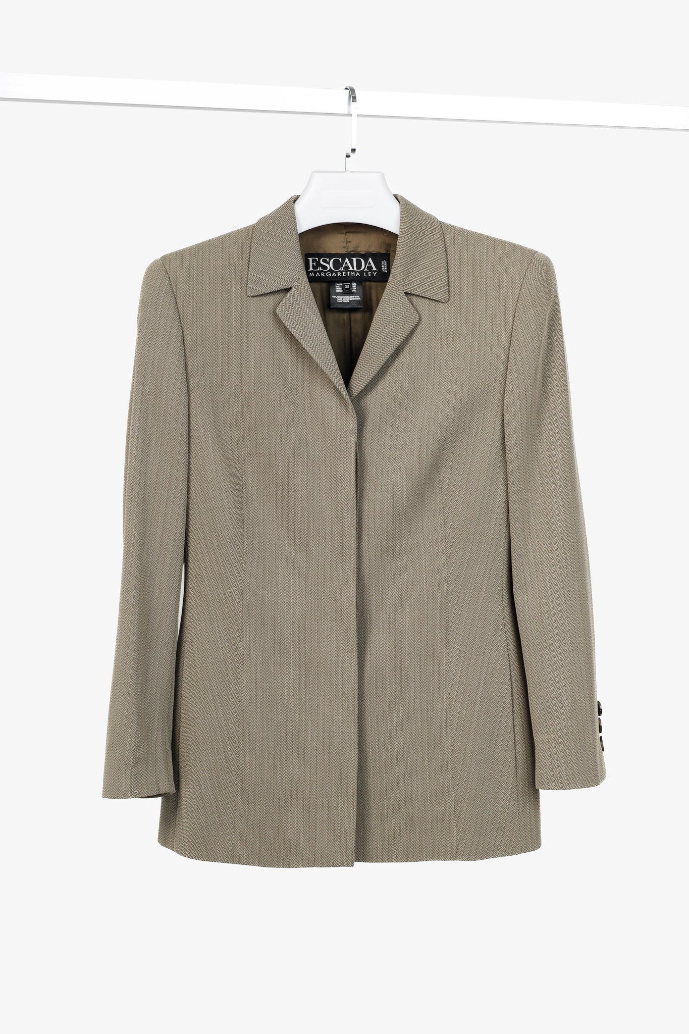 Escada Margaretha Ley Vintage Taupe Virgin-Wool Blazer