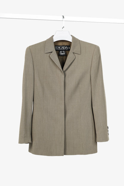 Escada Margaretha Ley Vintage Taupe Virgin-Wool Blazer