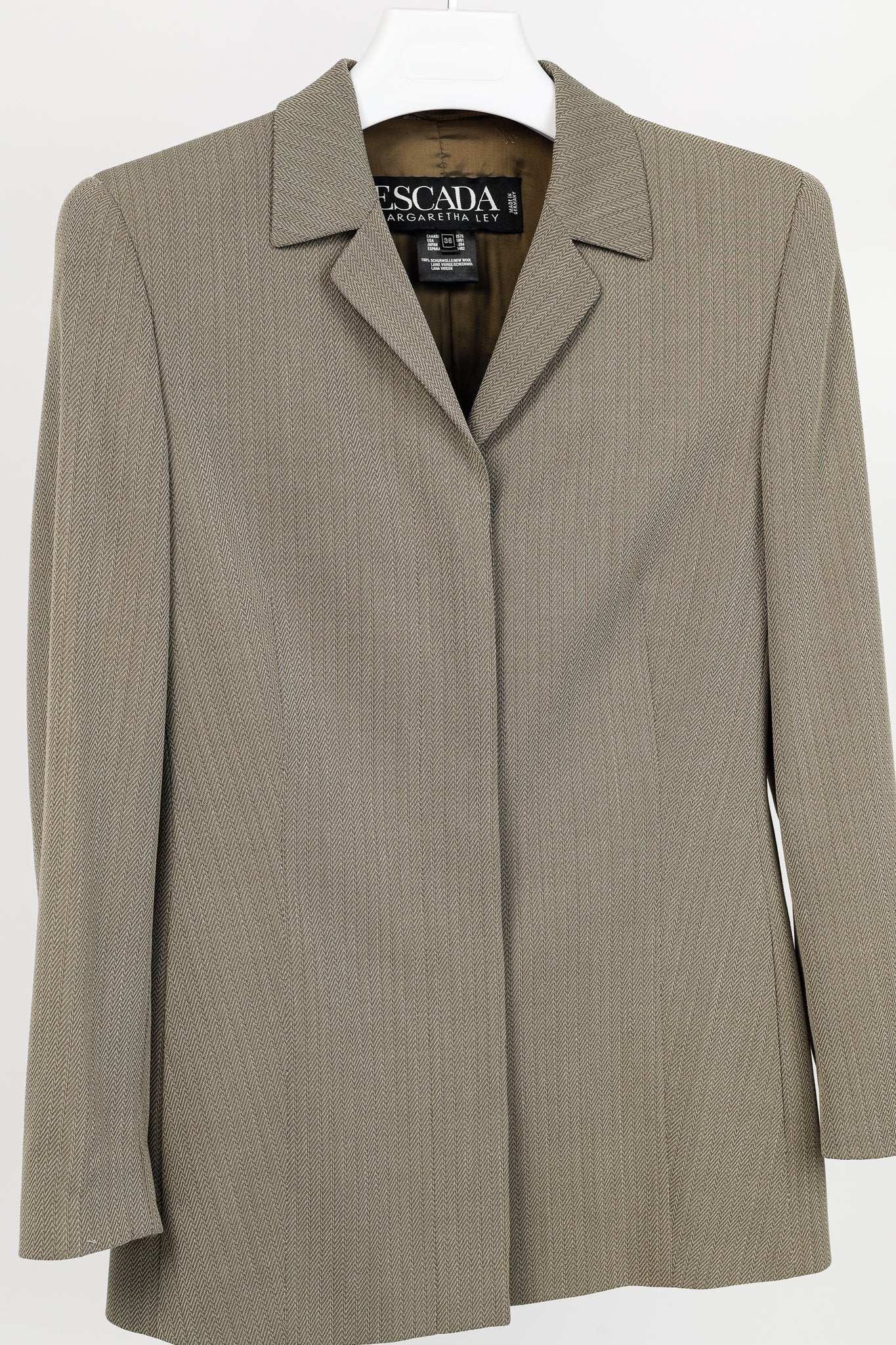 Escada Margaretha Ley Vintage Taupe Virgin-Wool Blazer