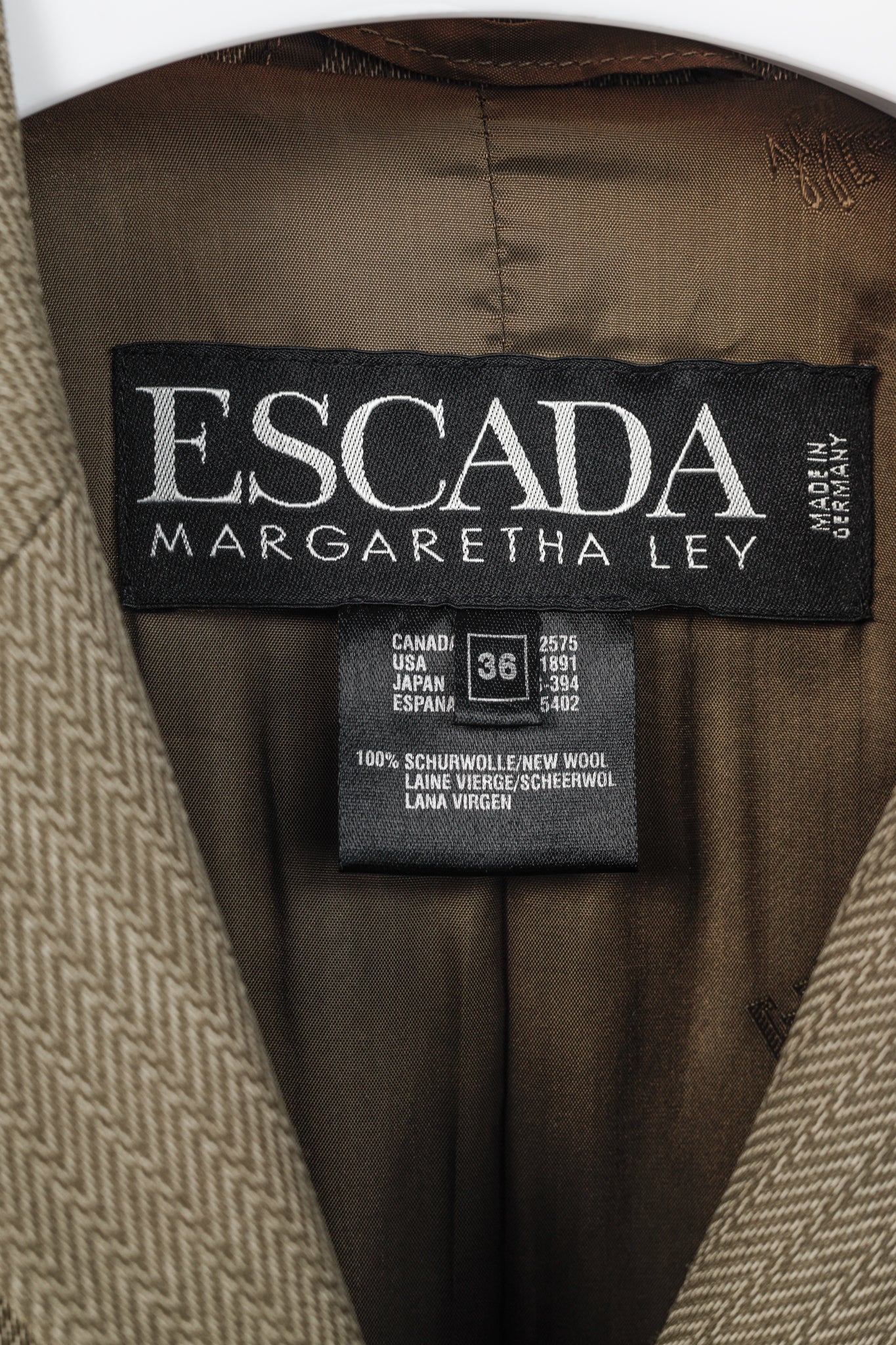 Escada Margaretha Ley Vintage Taupe Virgin-Wool Blazer