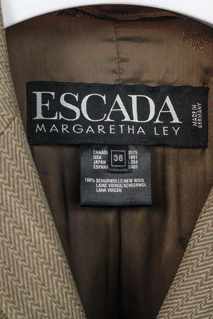 Escada Margaretha Ley Vintage Taupe Virgin-Wool Blazer