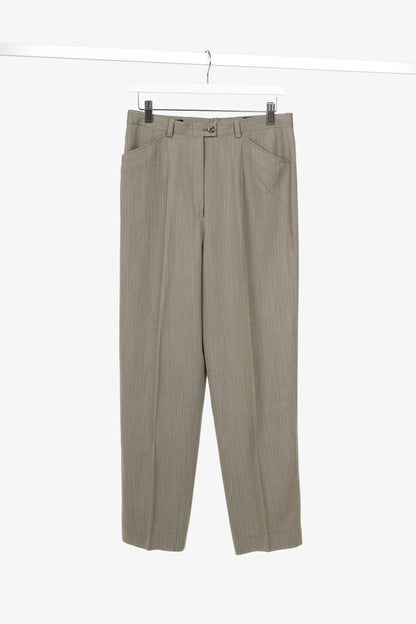 Escada Margaretha Ley Vintage Taupe Virgin-Wool Trousers