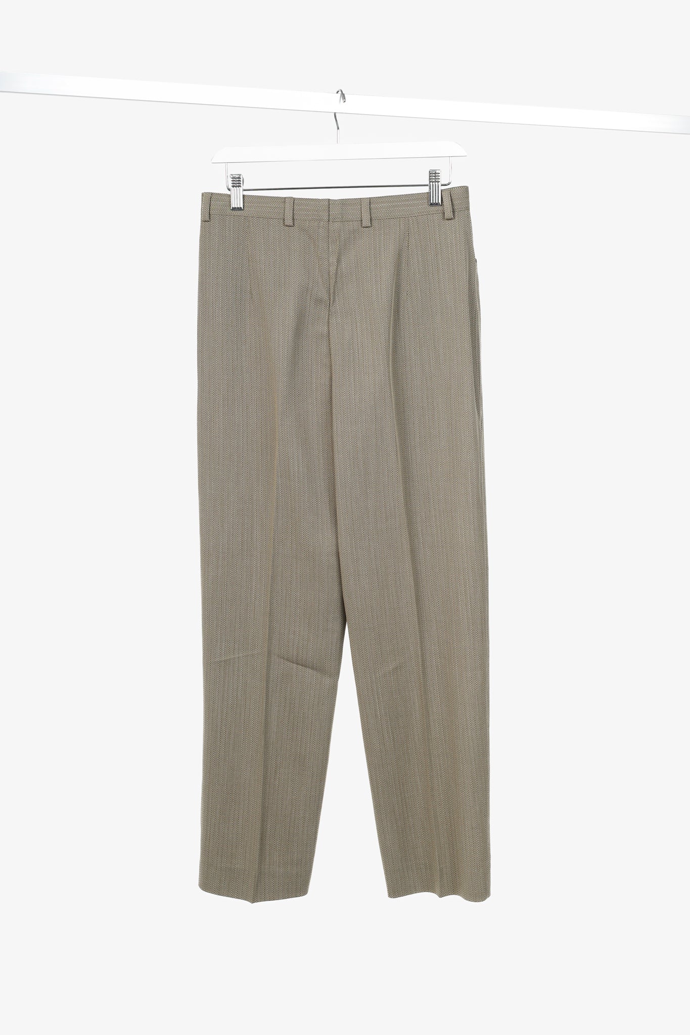 Escada Margaretha Ley Vintage Taupe Virgin-Wool Trousers