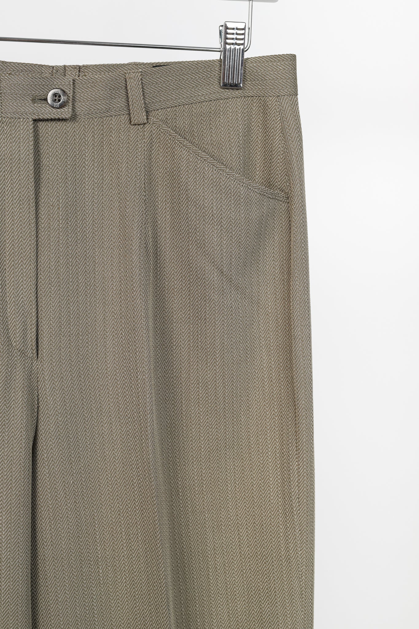 Escada Margaretha Ley Vintage Taupe Virgin-Wool Trousers