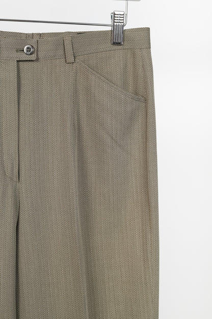 Escada Margaretha Ley Vintage Taupe Virgin-Wool Trousers