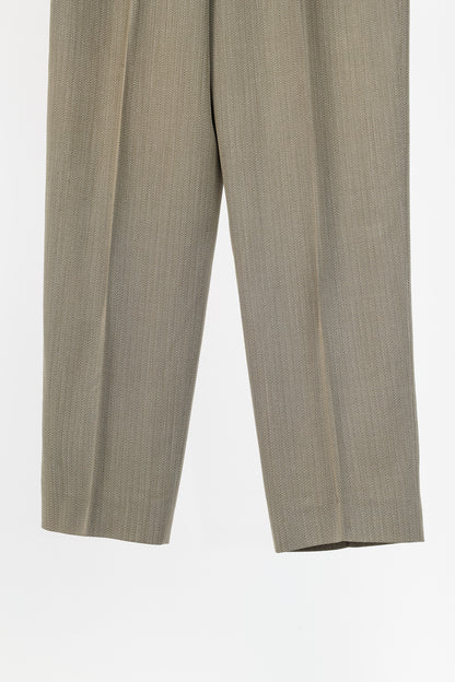 Escada Margaretha Ley Vintage Taupe Virgin-Wool Trousers