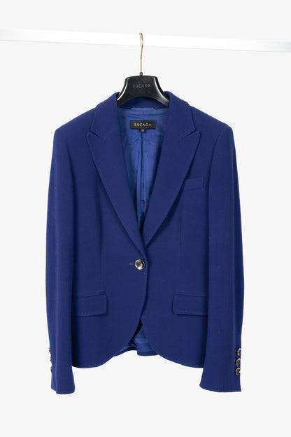 Escada Brikena Ink Wool-Pique Blazer