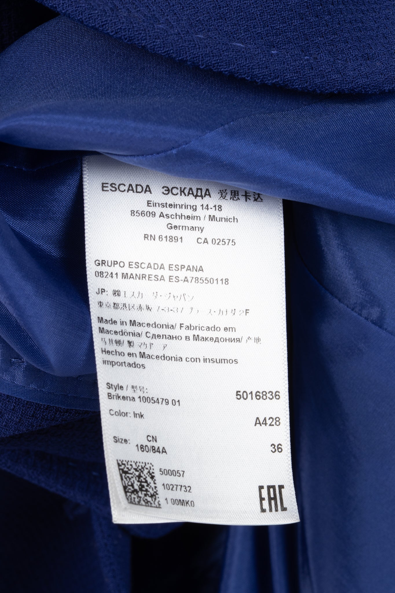 Escada Brikena Ink Wool-Pique Blazer