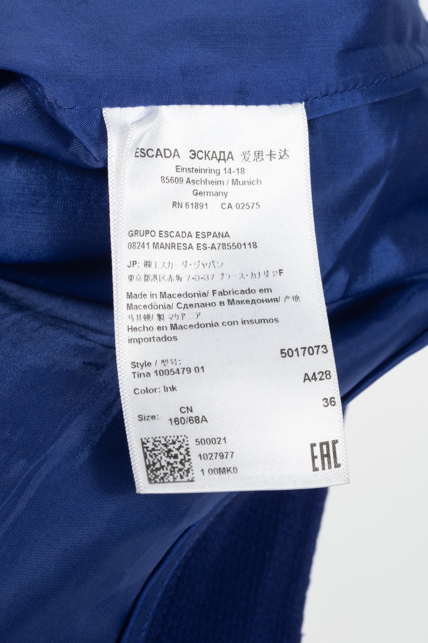 Escada Tina Ink Wool-Pique Tapered Trousers