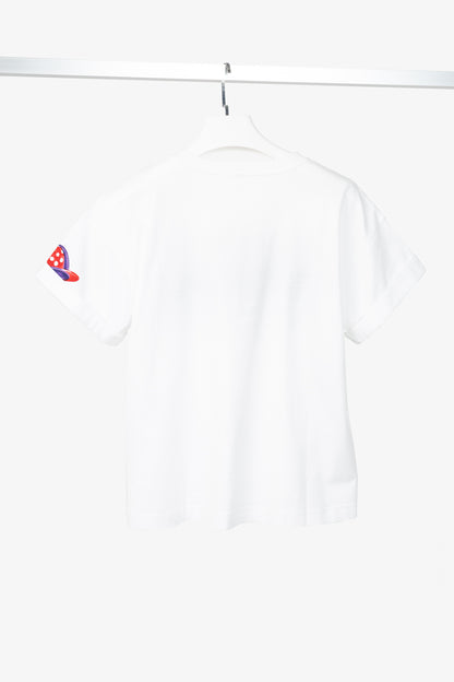 Escada Margaretha Ley White Cotton Equestrian-Motif T-Shirt