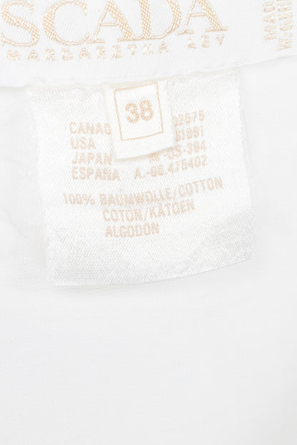 Escada Margaretha Ley White Cotton Equestrian-Motif T-Shirt