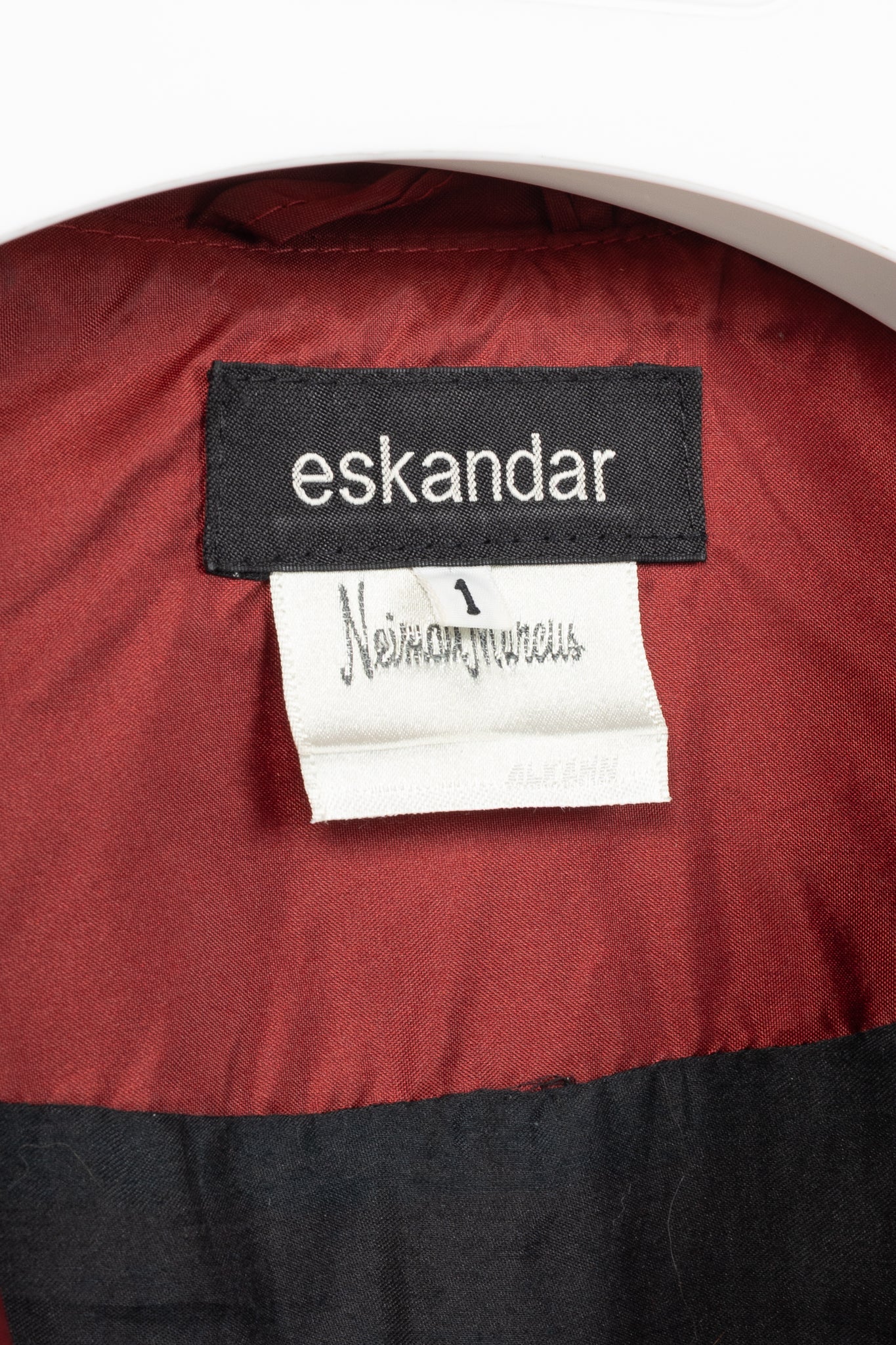 eskandar Red Silk Taffeta Floral-Embroidered Topper Coat
