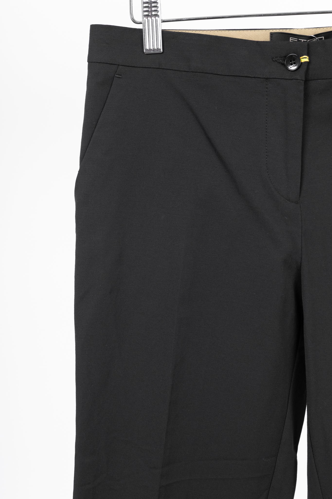Etro Black Cotton-Blend Cropped Trousers